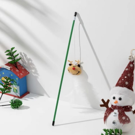 Christmas Cat Teaser Toy – Kerstspeeltje voor katten