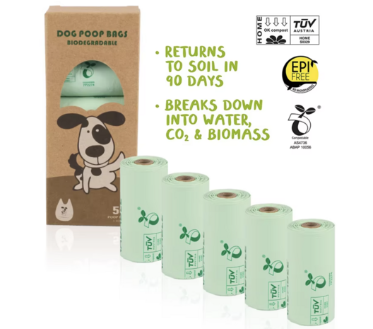 100% Afbreekbaar Maïszetmeel Hondenpoepzak 