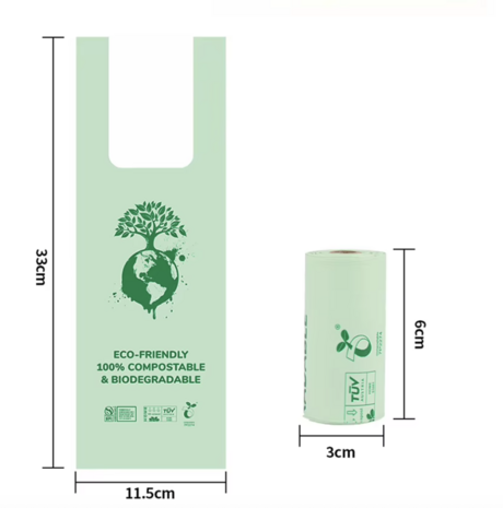100% Afbreekbaar Maïszetmeel Hondenpoepzak 