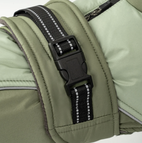 Dogs&Co® Honden winterjas groen met bontkraag