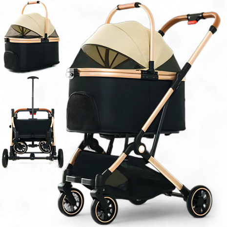 Dogs&Co® Luxe Multifunctionele Hondenbuggy Beige