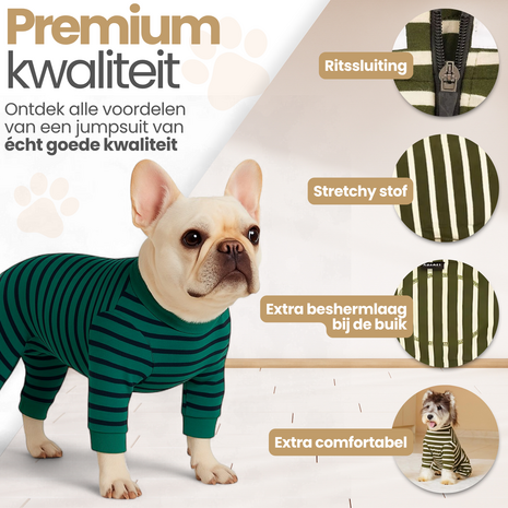 Dogs&Co® Comfort Jumpsuit voor Honden  Navy/Groen