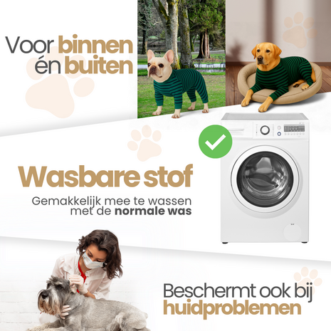 Dogs&Co® Comfort Jumpsuit voor Honden  Navy/Groen