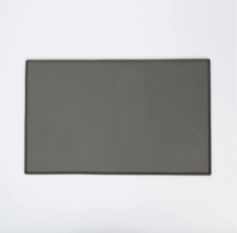 Antislip Voermat voor Huisdieren met Verhoogde Randen 48x30cm GRIJS