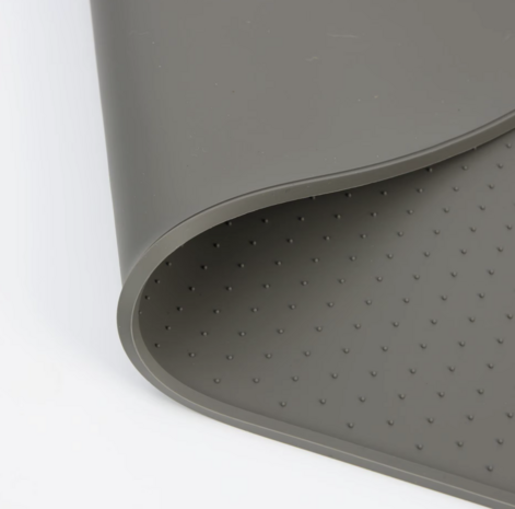 Antislip Voermat voor Huisdieren met Verhoogde Randen 48x30cm GRIJS