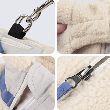 Honden Teddy winterjas Ecru