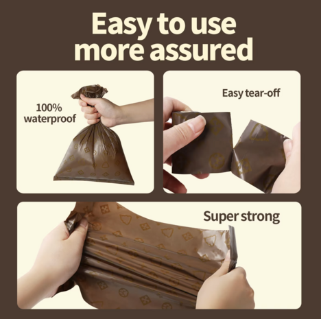 Designer Poepzakjes – Luxe, Eco & Super Sterk -  8 rollen