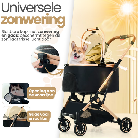 B-KEUZE Dogs&Co&reg; Luxe Multifunctionele Hondenbuggy Grijs