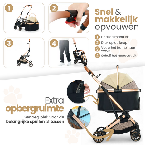 Dogs&Co&reg; Luxe Multifunctionele Hondenbuggy Grijs