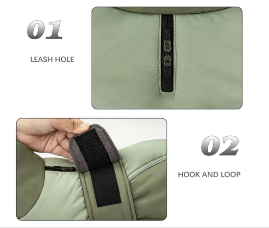 Dogs&Co&reg; Honden winterjas groen met bontkraag