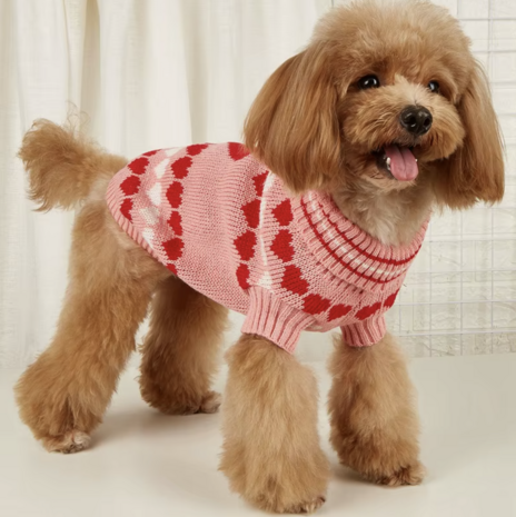 Hondentrui Roze Hartjes voor kleine honden