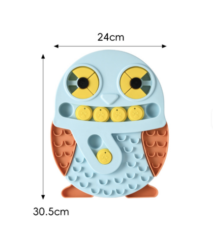 Interactief Denkspel voor Honden Blauw &ndash; Puzzel & Snuffelspel &ndash; Anti Verveling &ndash; Uil &ndash; 30,5 cm