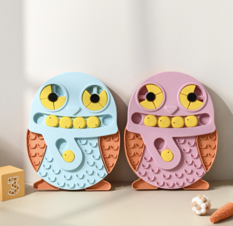 Interactief Denkspel voor Honden Blauw &ndash; Puzzel & Snuffelspel &ndash; Anti Verveling &ndash; Uil &ndash; 30,5 cm