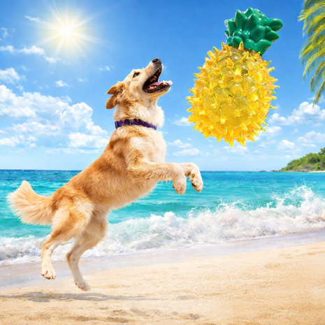 Verkoelend Hondenspeelgoed &ndash; Water Vulbaar & Invriesbaar &ndash; Ananas