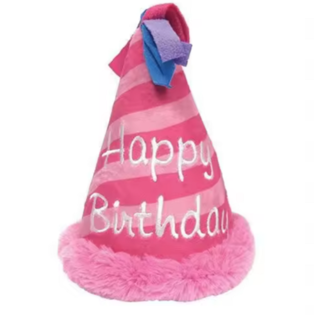 Dogs&amp;Co Birthday hoed pluche roze