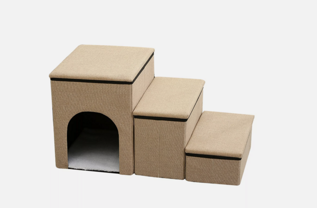 Dogs&amp;Co&reg; Hondentrap met opslagruimte Beige