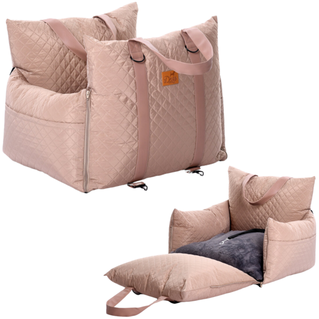 Dogs&amp;Co&reg; Luxe Honden autostoel  Royal+ Taupe Waterproof Quilt