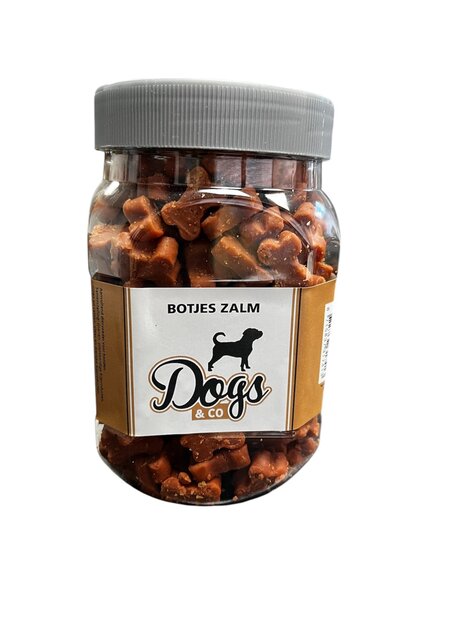 Dogs&amp;Co Snacks in Pot 500 gram -  Botjes Zalm