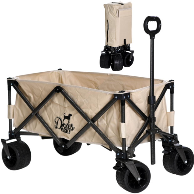 Dogs&amp;Co Bolderkar opvouwbaar inclusief opberghoes zand