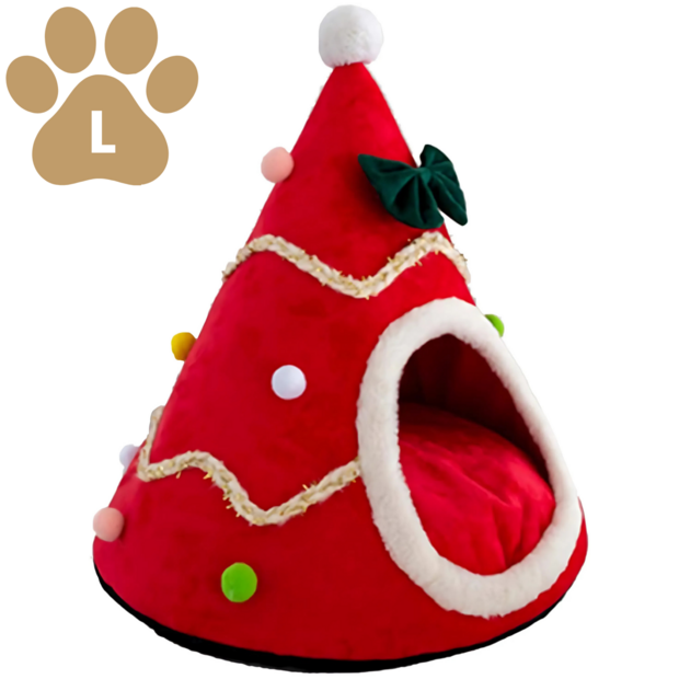 Cats&amp;Co&reg; Kersthuisje voor kleine huisdieren rood Maat L