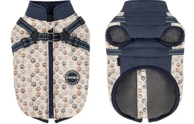 Dogs&amp;Co&reg; Warme  Hondenjas Navy Print (Model 2025)