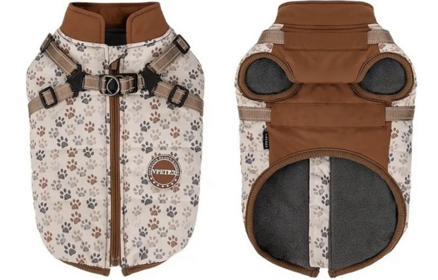 Dogs&amp;Co&reg; Warme  Hondenjas Bruin Print (Model 2025)