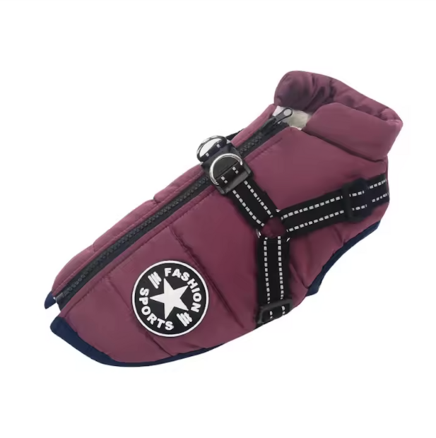 Dogs&amp;Co&reg; Warme  Hondenjas  Burgundy ALLEEN MAAT S 