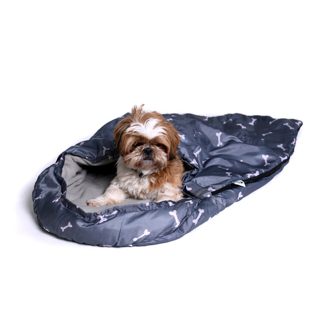 Dogs&amp;Co Slaapzak voor de hond Grijs met  print