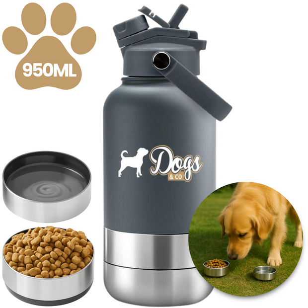 Dogs&amp;Co&reg;&nbsp; Ge&iuml;soleerde Draagbare Drinkfles  Grijs