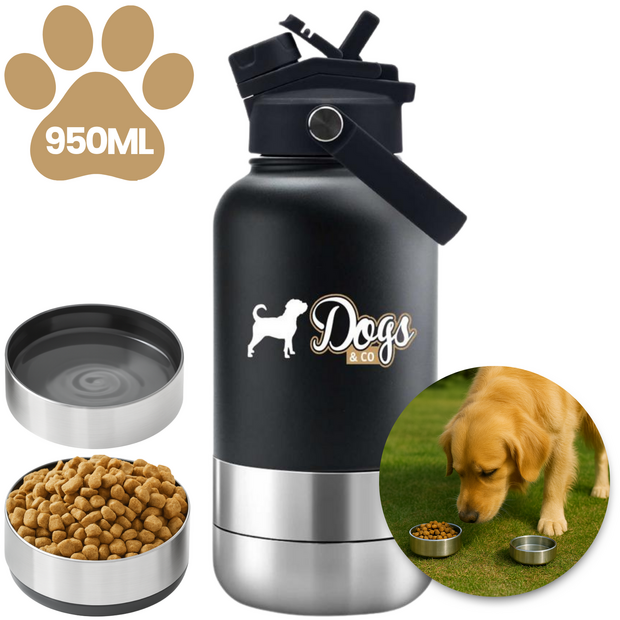 Dogs&amp;Co&reg;&nbsp; Ge&iuml;soleerde Draagbare Drinkfles  Zwart