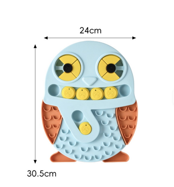 Interactief Denkspel voor Honden Blauw &ndash; Puzzel &amp; Snuffelspel &ndash; Anti Verveling &ndash; Uil &ndash; 30,5 cm