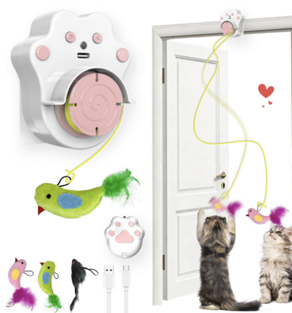 Interactief Kattenspeeltje met Automatisch Uittrekbaar Touw &ndash; Oplaadbaar (USB-C