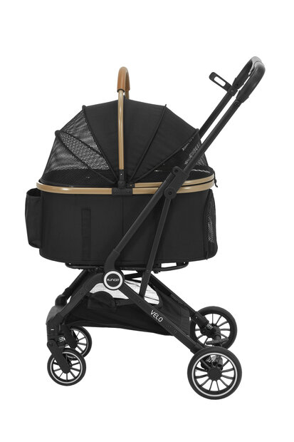 Premium Hondenbuggy Zwart &ndash; Opvouwbare Huisdierenwagen met Luxe Design