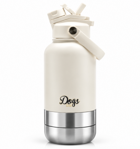 Dogs&amp;Co&reg;&nbsp; Ge&iuml;soleerde Draagbare Drinkfles  Ecru