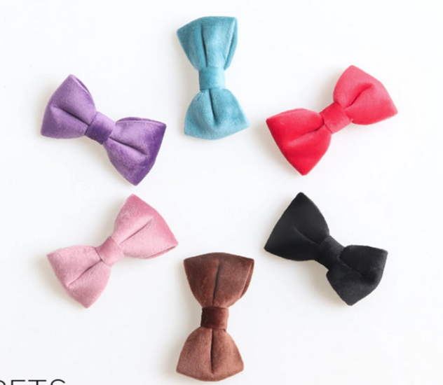 Kattenhalsband met strik Bruin Velvet