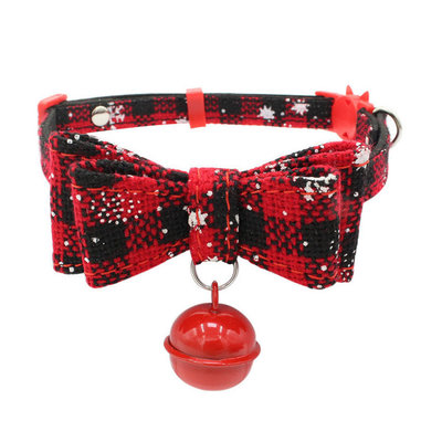 Halsband met strik voor hond of kat speciaal voor Kerstmis Rood