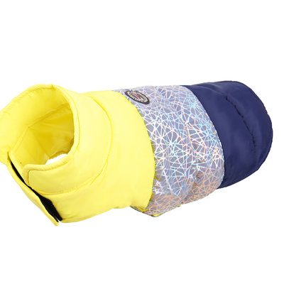 Kleurrijke Reversible Honden Winterjas Geel