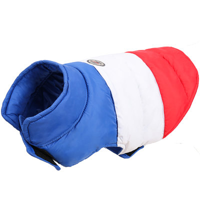 Kleurrijke Reversible Honden Winterjas Blauw