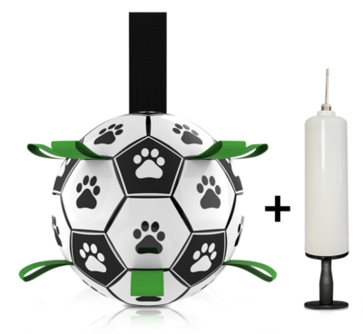 Honden Speelgoed Bal Voetbal Extra Sterk Met Handvaten  - 15 cm