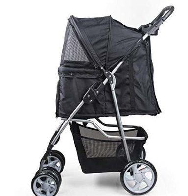 Hondenbuggy Zwart 4-wieler - Dogs&Co
