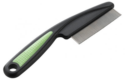 Ferplast vlooienkam 15 x 1 cm staal/rubber zwart