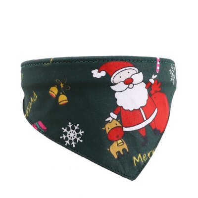 Kerst Halsband met Bandana Maat M Groen Kerstman