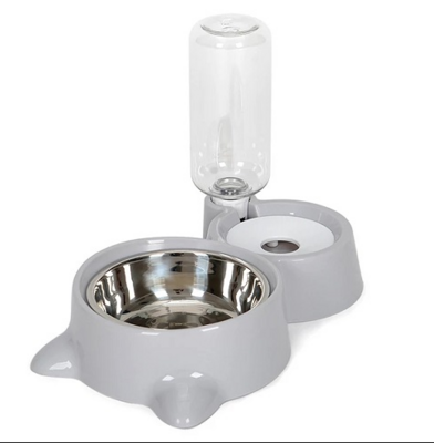 Voerbak En Automatische Waterbak Voor Kat Of Kleine Hond – Grijs
