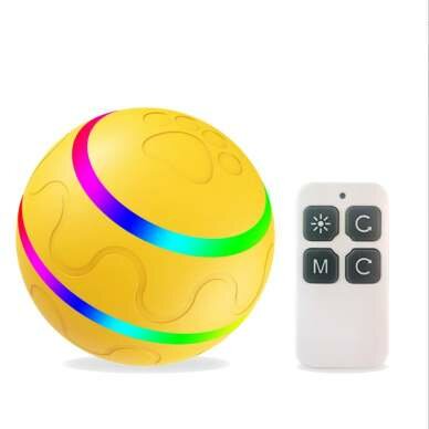 Intelligente automatische roterende waterproof led bal met afstandsbediening - geel
