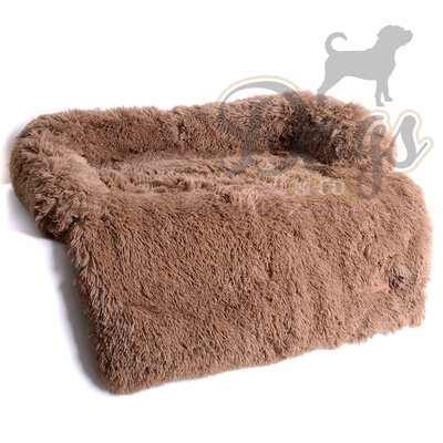 Dogs&Co Zachte fluffy hondenmat voor bank Maat L Khaki 120x90cm
