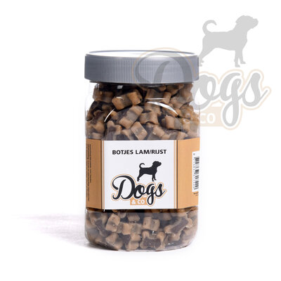 Dogs&Co Snacks in Pot 500 gram -  Botjes Lam/Rijst