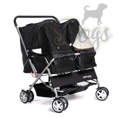 Paws&Pals Dubbele hondenbuggy  Zwart