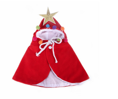 Kerstponcho Rood voor kleinehond of kat