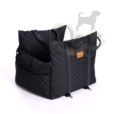 Dogs&Co Luxe Honden autostoel  Royal+ Black Waterproof Quilt