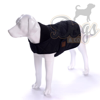Dogs&Co Honden Winterjas Zwart Quilt